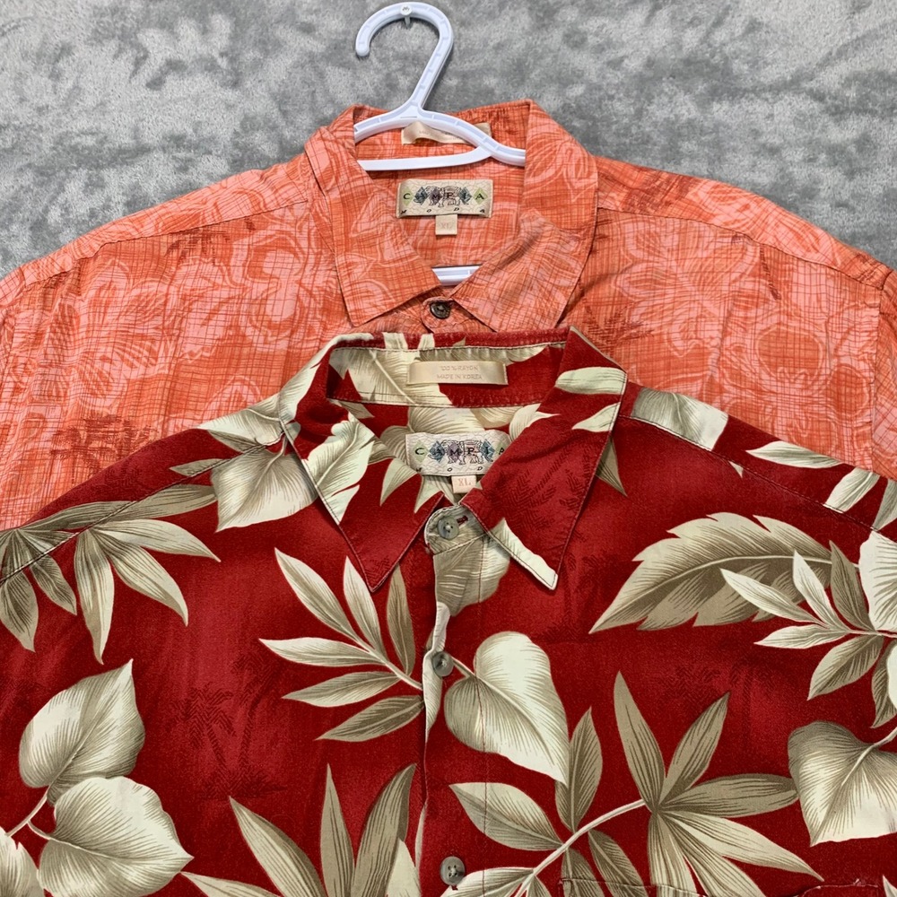 Campia Lot-of-2 Hawaiian Shirt Tropical Floral Rayon Button Up Short Sleeve XL - Picture 12 of 14